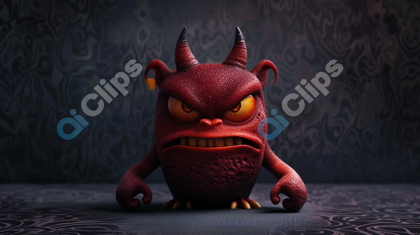 Grumpy Red Monster