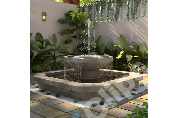 Elegant Stone Garden Fountain