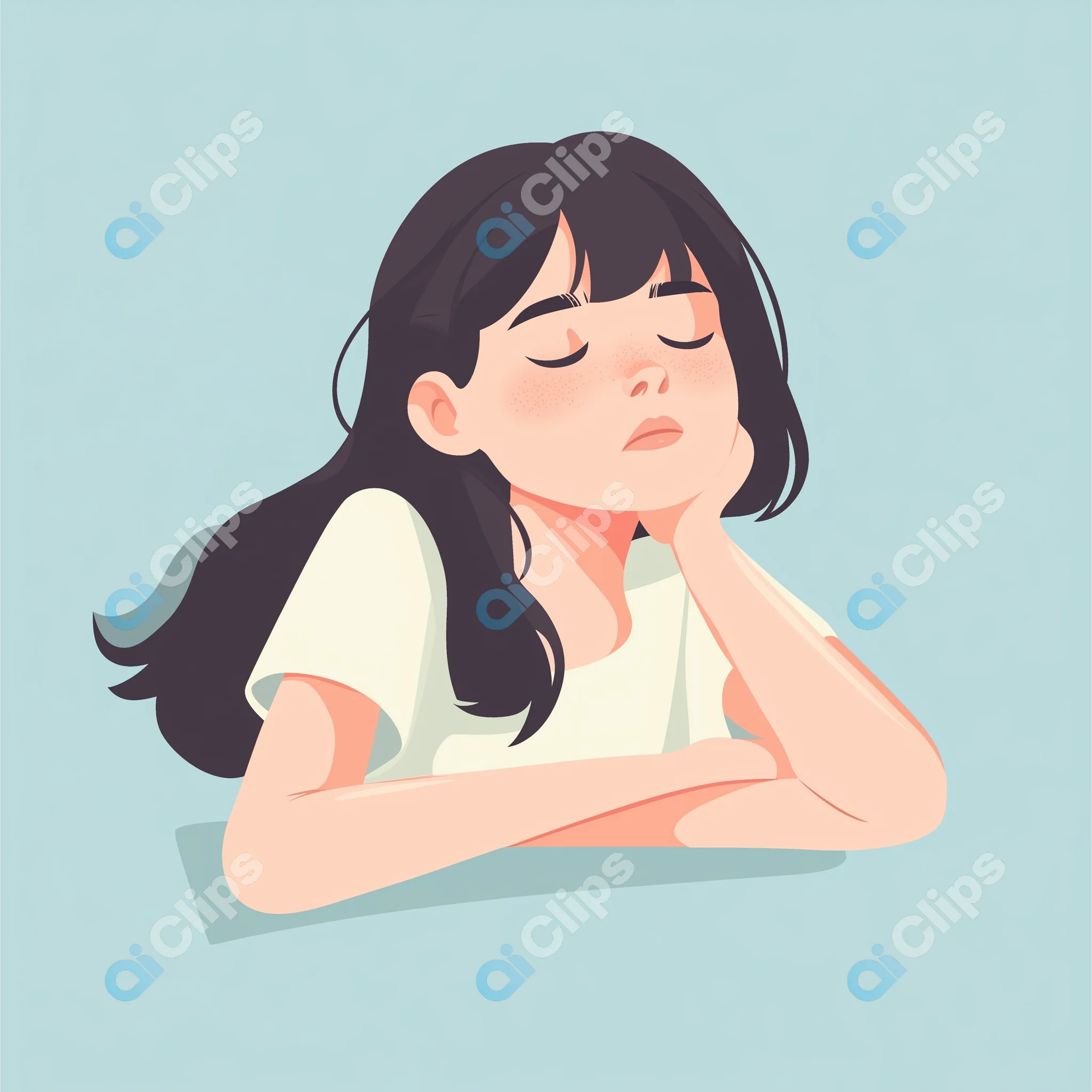 Bored Girl Illustration