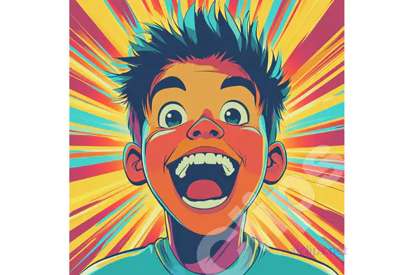 Excited Boy Illustration