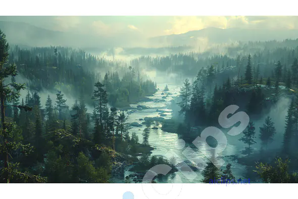 Misty River Valley