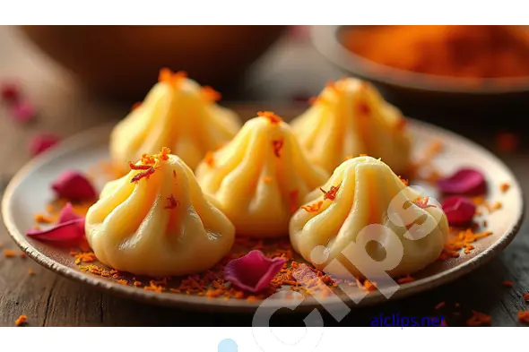 Festive Modak Platter with Floral Garnish