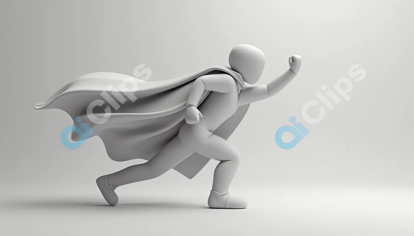 Minimalistic Superhero Character in Motion