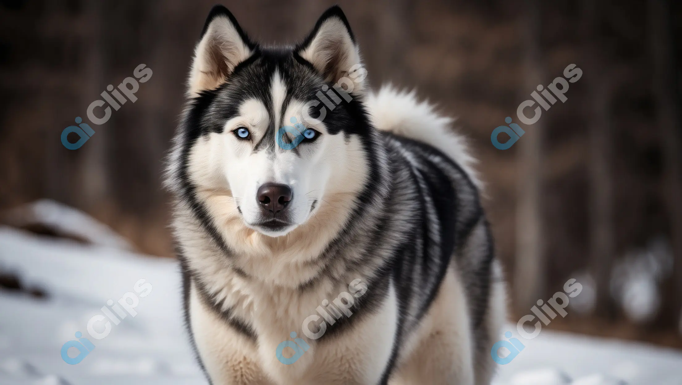 Majestic Husky in Snow
