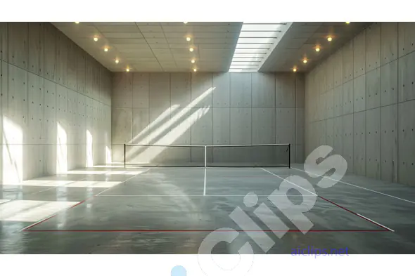 Contemporary Indoor Tennis Court