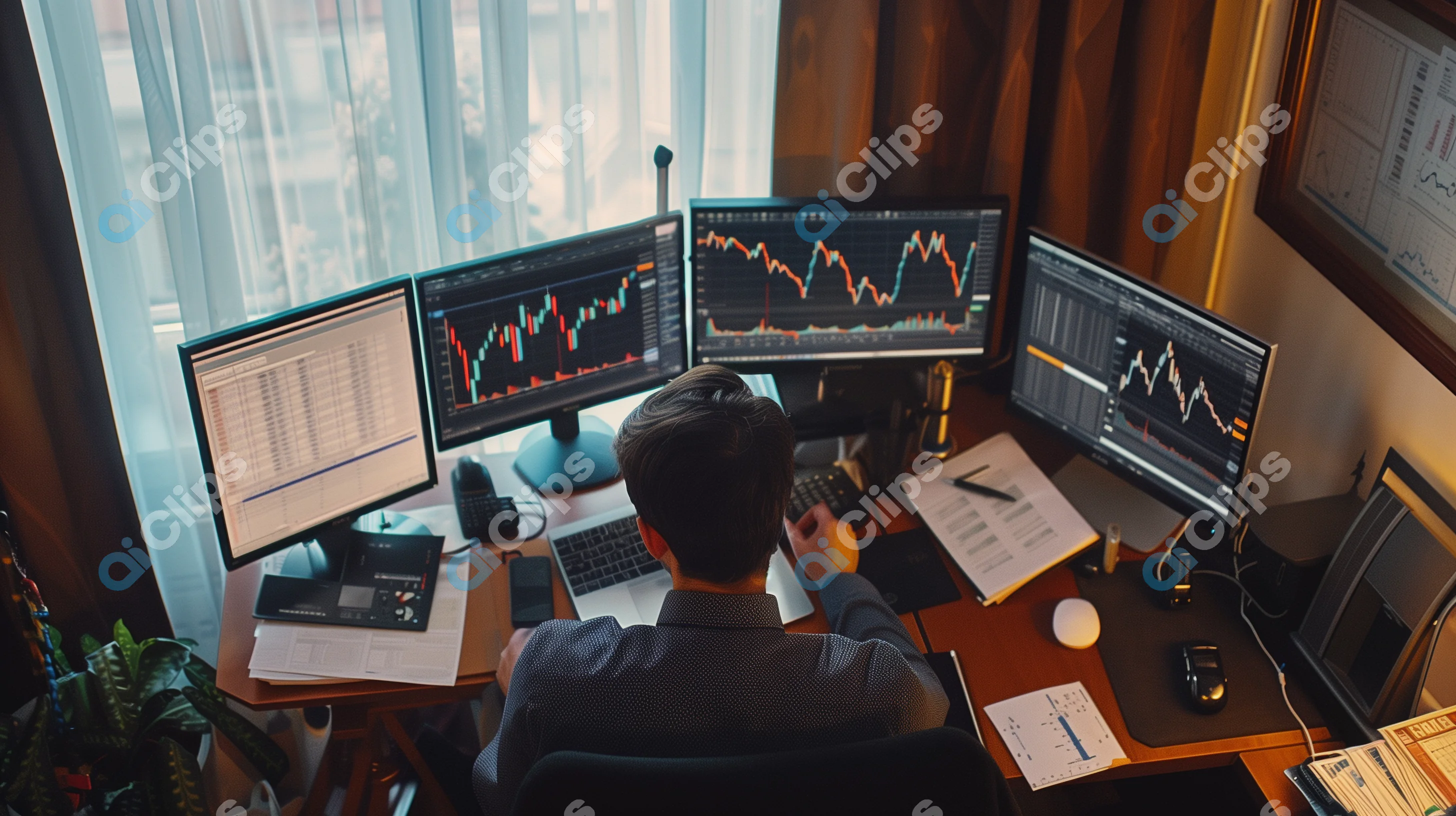 Stock Trader at Workstation