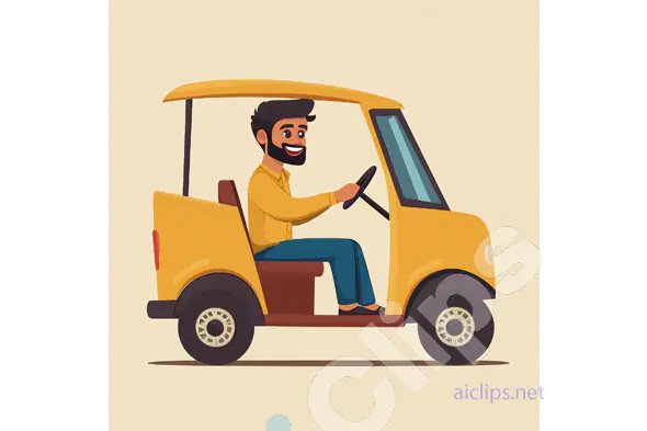 Man Driving Small Vehicle