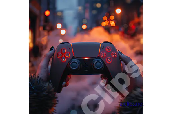 Futuristic Gaming Controller with Neon Lights