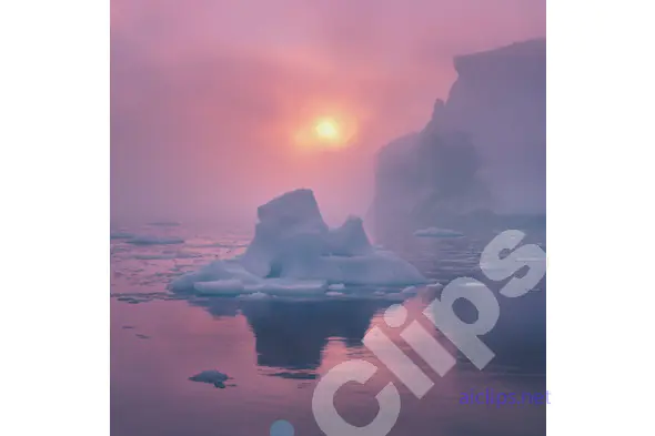 Iceberg at Sunset in Arctic Waters