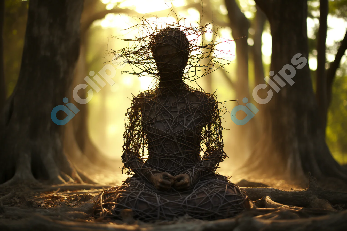 Forest Meditation Man