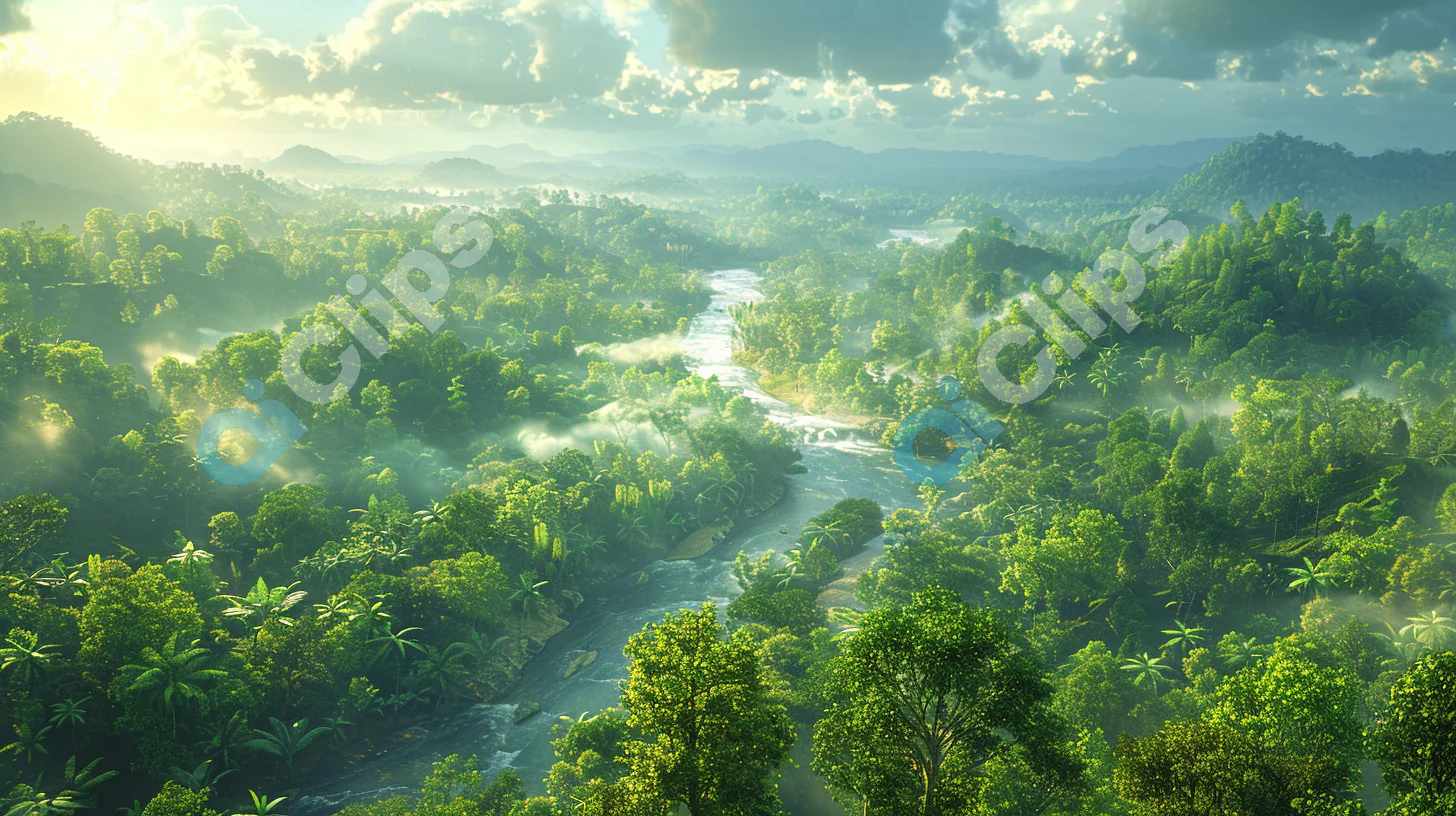 Lush Tropical River Valley