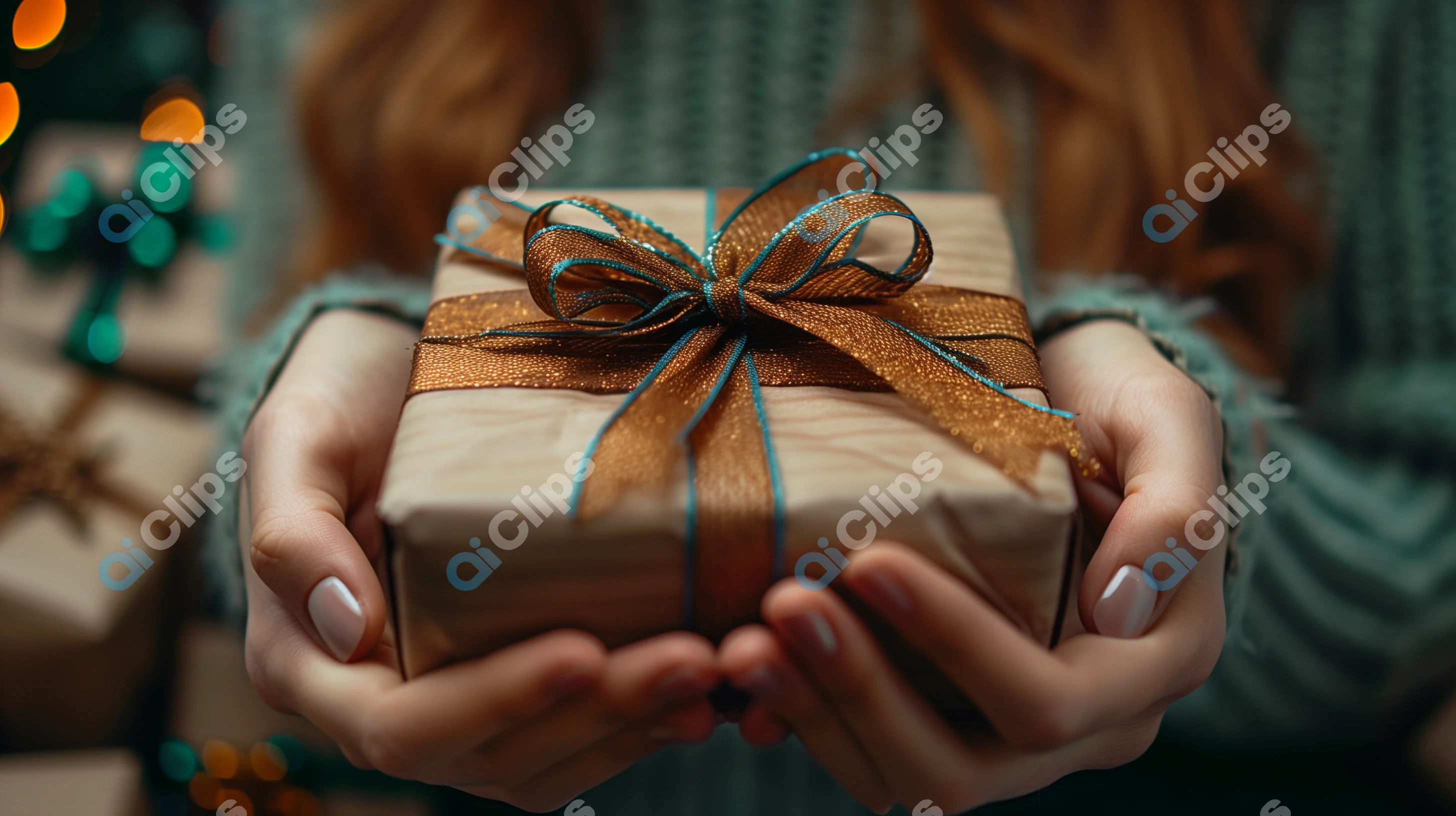 Gift Wrapped in Gold Ribbon