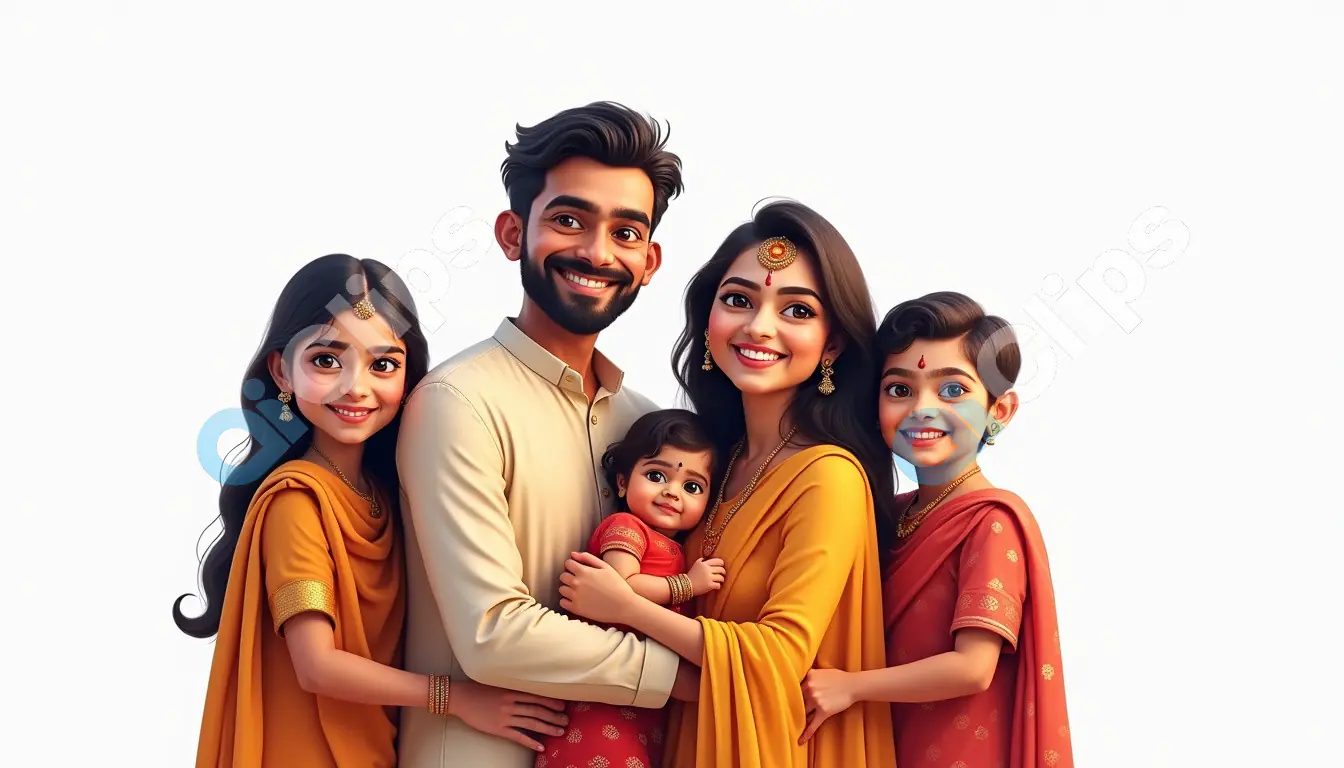 Happy Indian Family Portrait