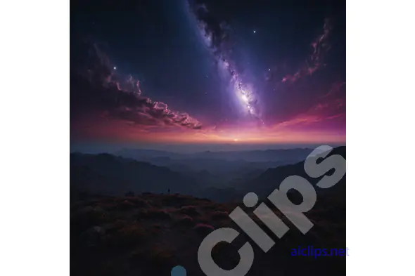 Starry Night Over Mountain Range