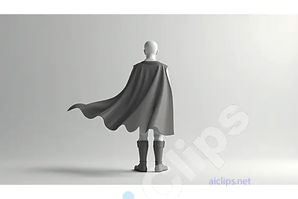 Minimalistic Superhero Character Standing