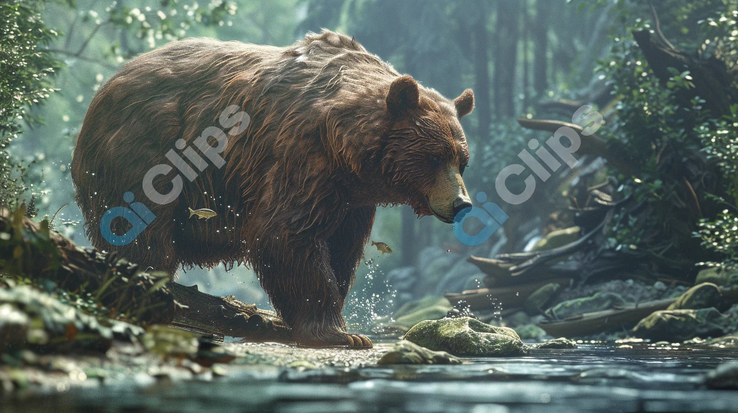 Brown Bear by River