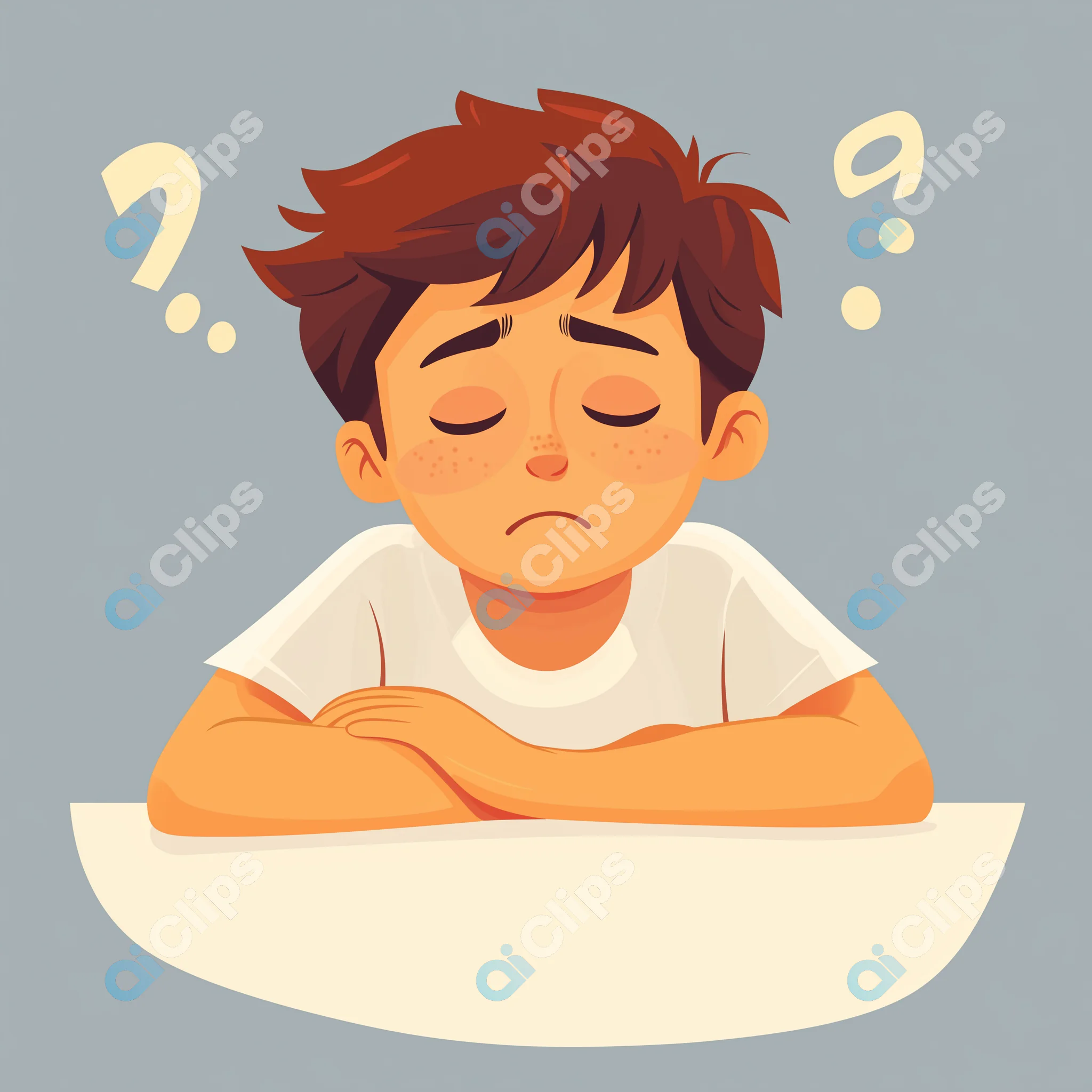 Confused Boy Illustration