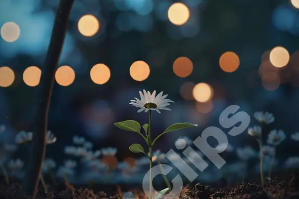 Flower at Twilight with Roots