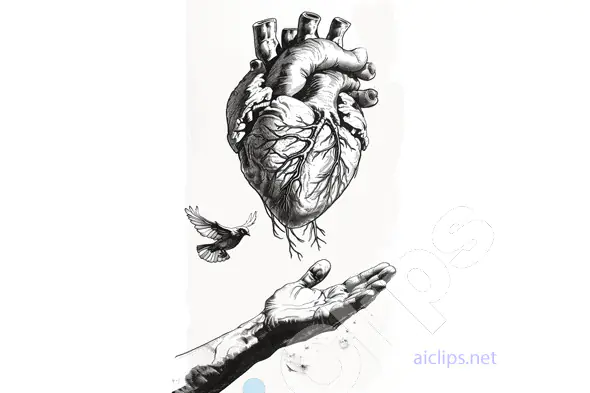 Heart and Hand Illustration