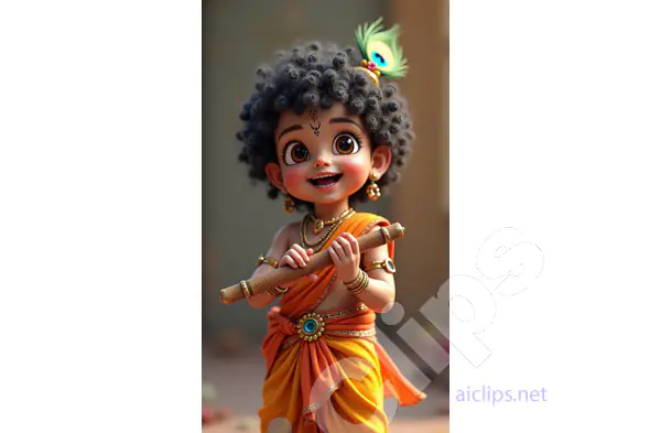 Charming Baby Krishna with Flute