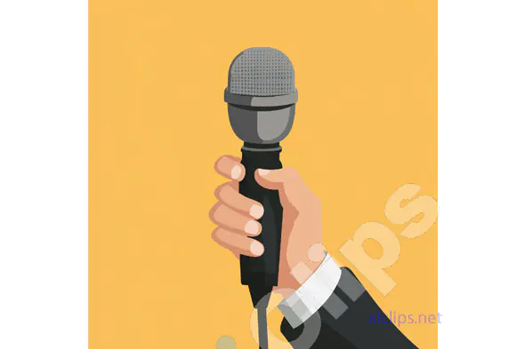 Hand Holding Microphone Illustration