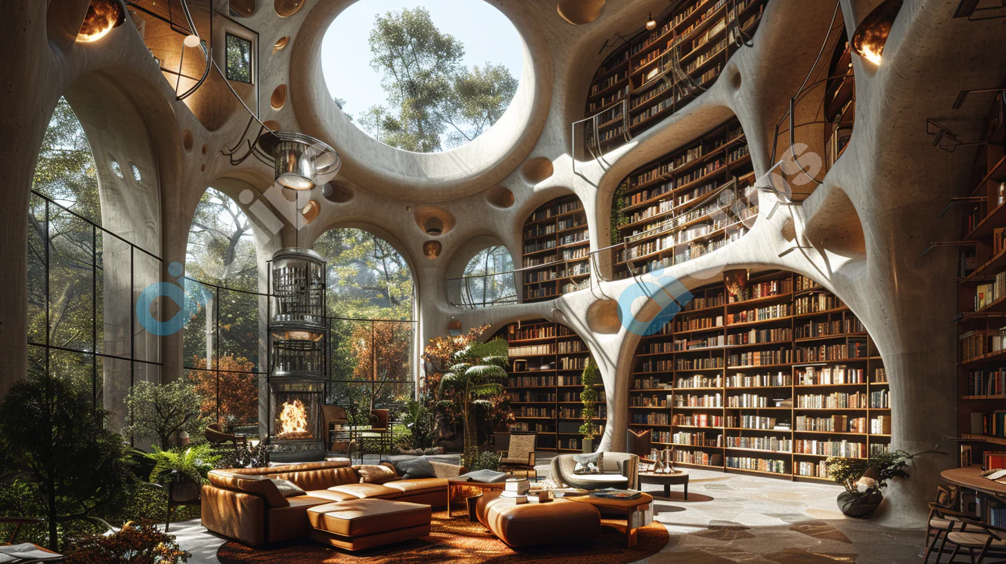 Modern Cozy Library