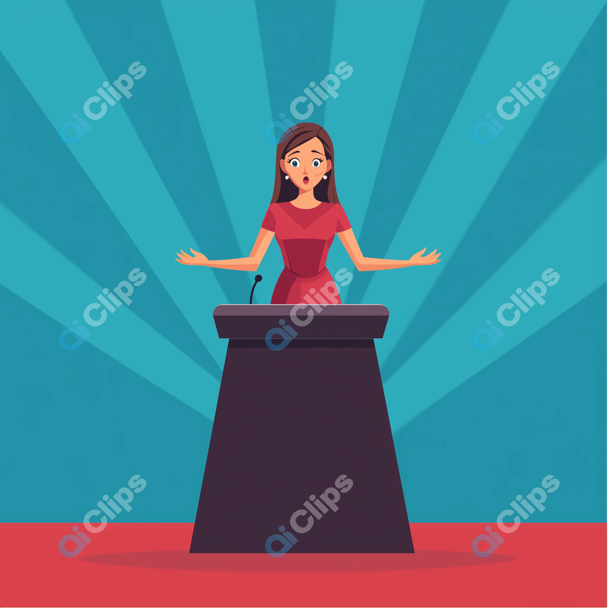 Surprised Speaker at Podium