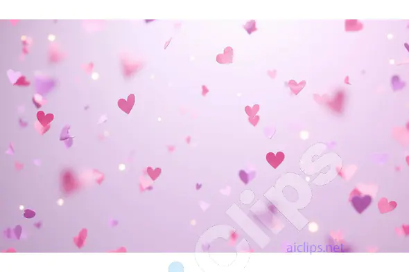 Falling Paper Hearts on a Soft Pink Background