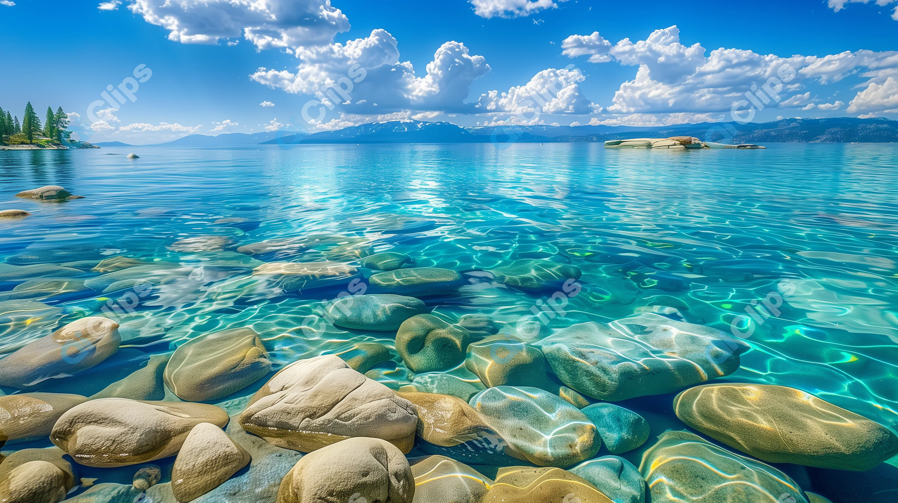 Crystal Clear Lake with Stones