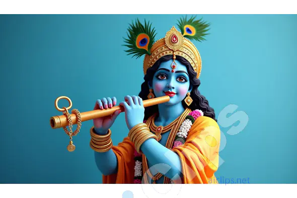 Divine Baby Krishna Playing the Flute