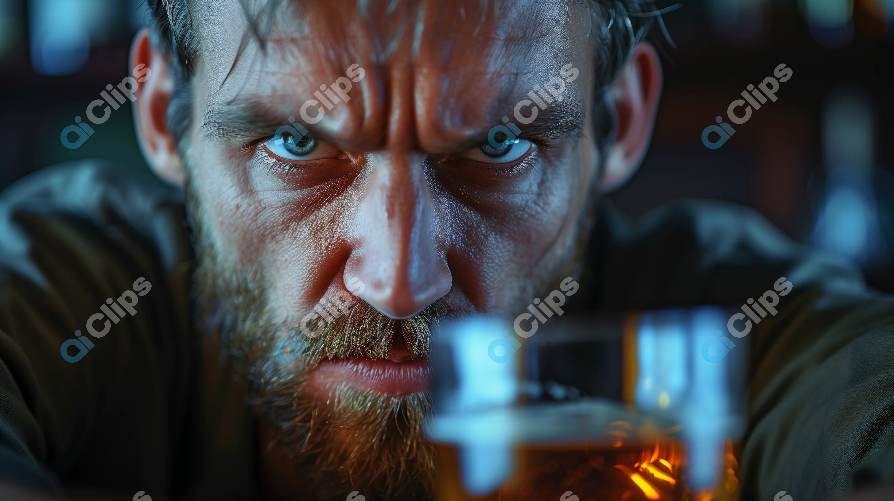 Intense Man with Drink
