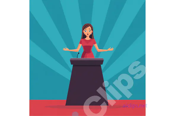Surprised Speaker at Podium
