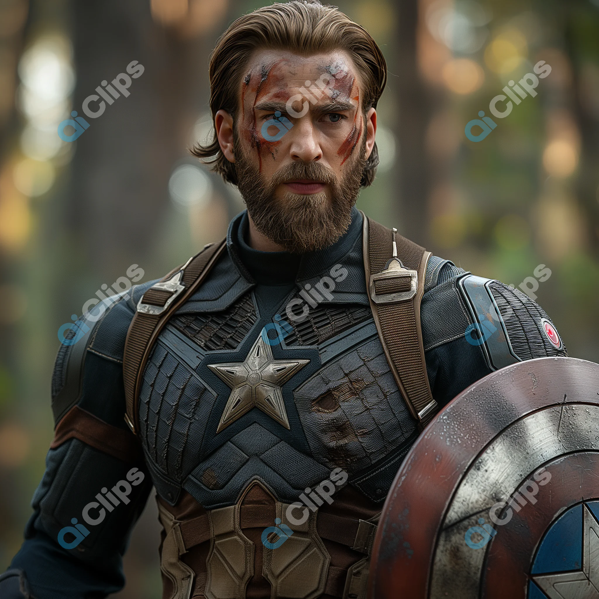Battle-Hardened Hero with Shield