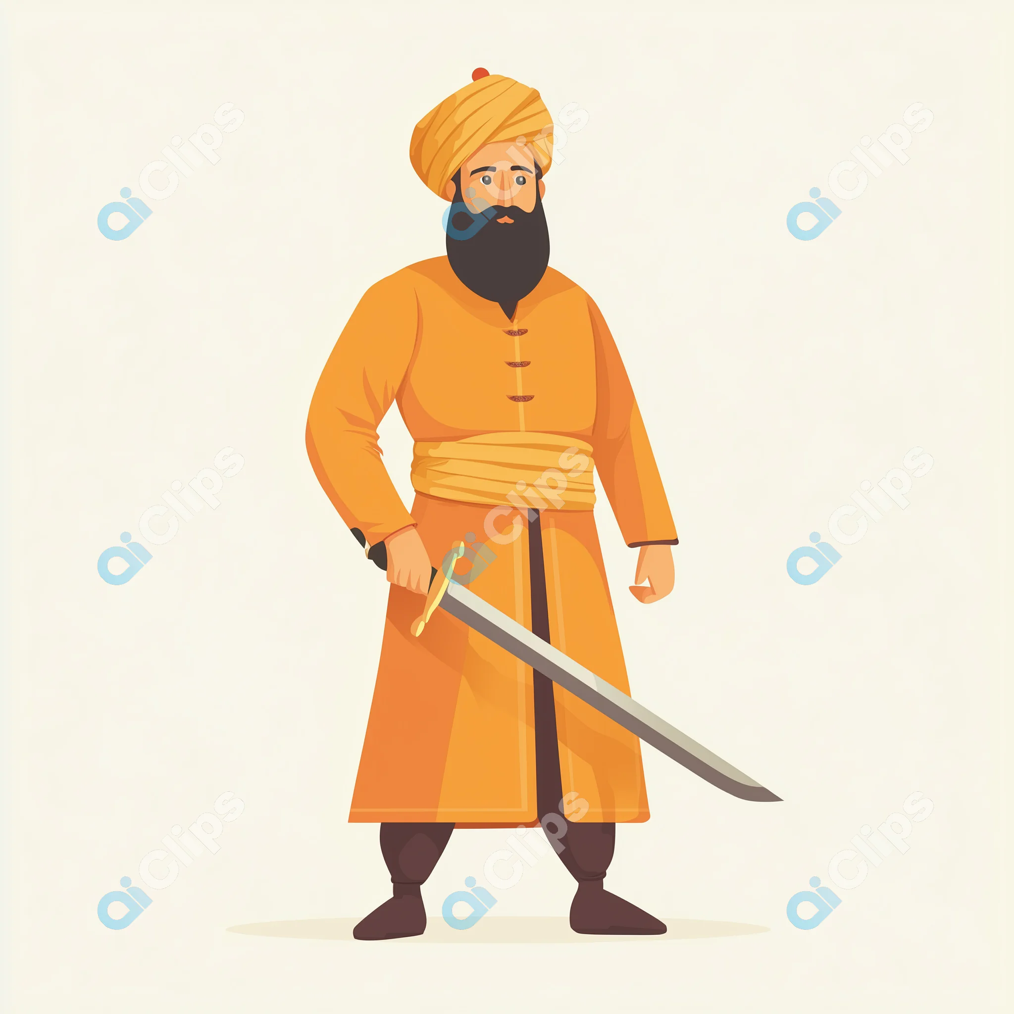 Warrior in Traditional Attire