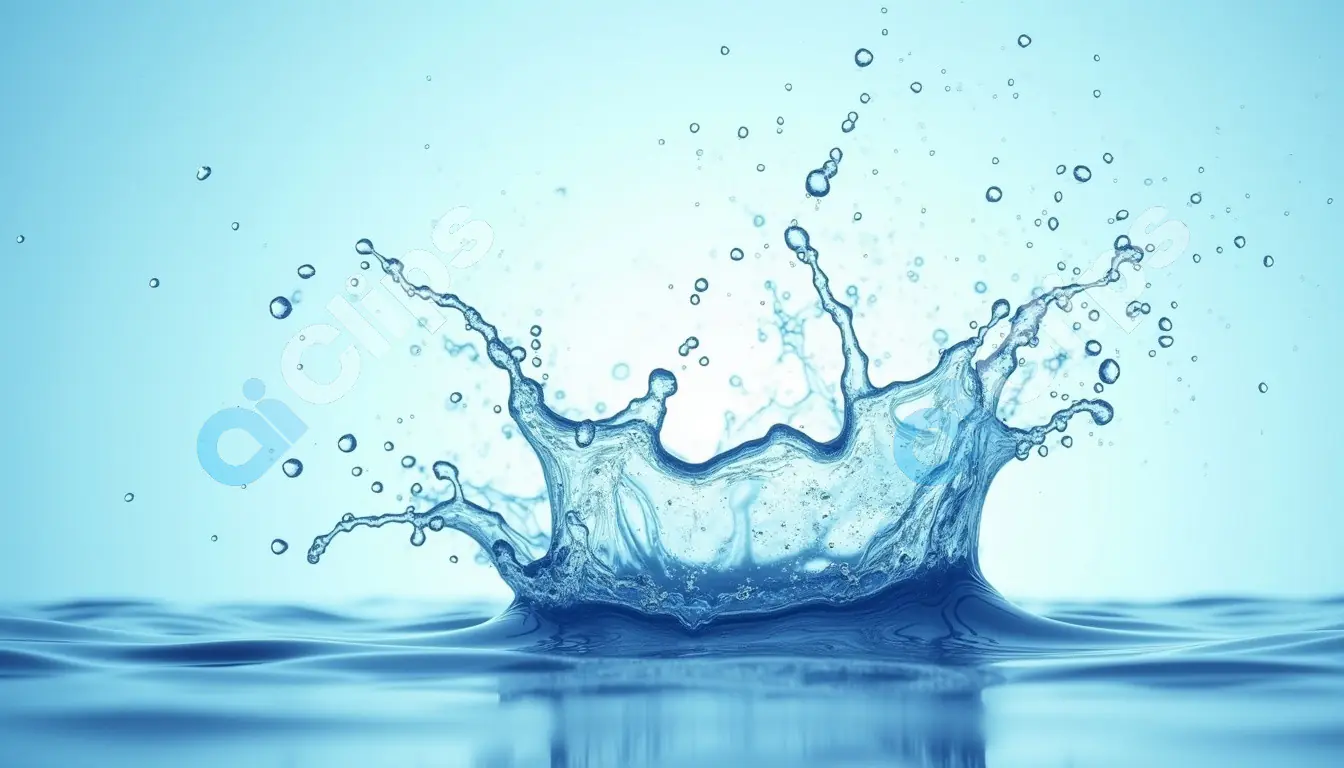 Blue Water Splash in Motion
