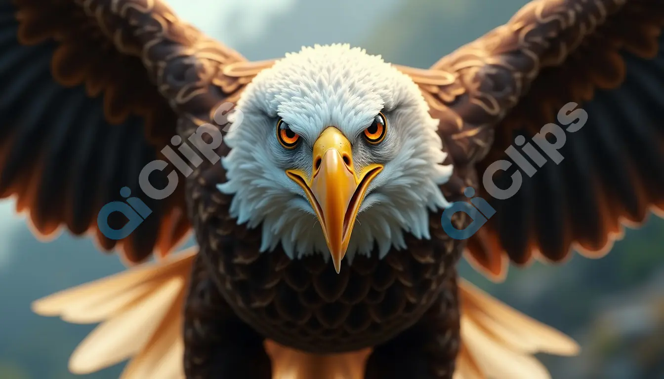 Fierce Bald Eagle in Flight