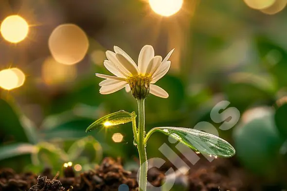 Glowing Flower with Bokeh