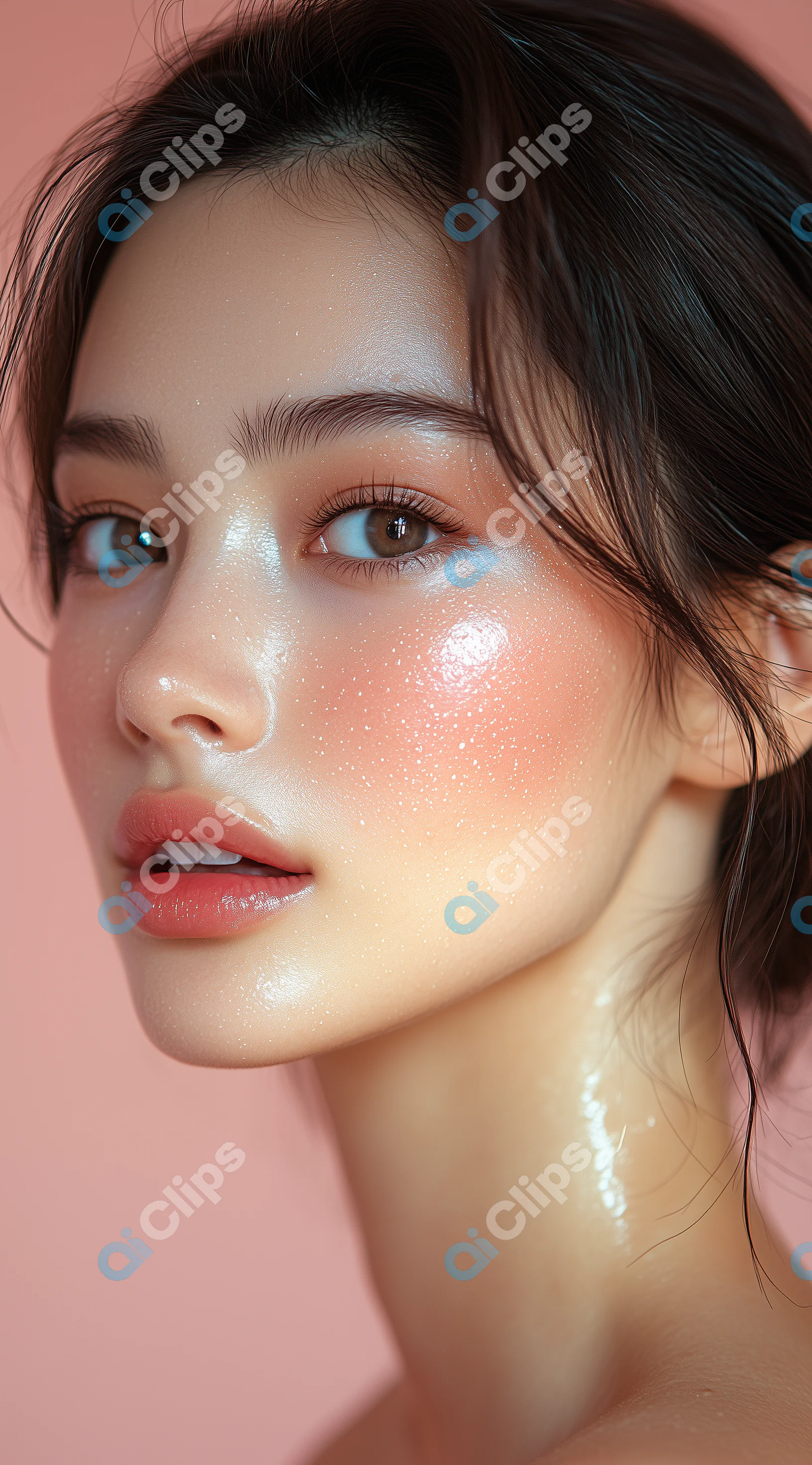 Dewy Skin Close-Up Portrait
