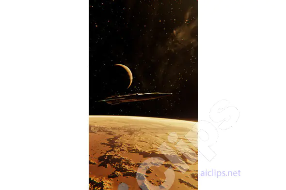 Starship Orbiting Planet
