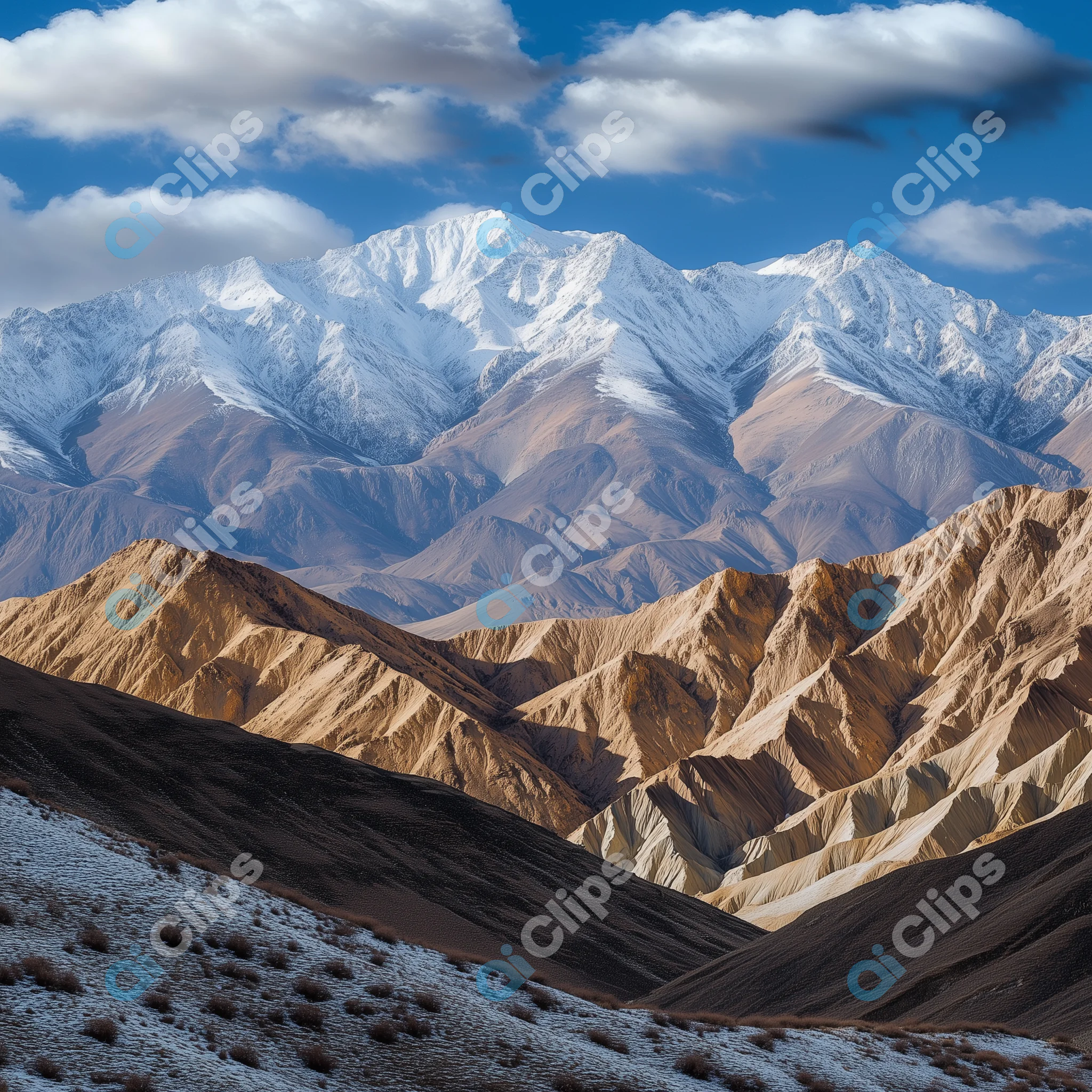 Snow-Capped Mountain Peaks 1