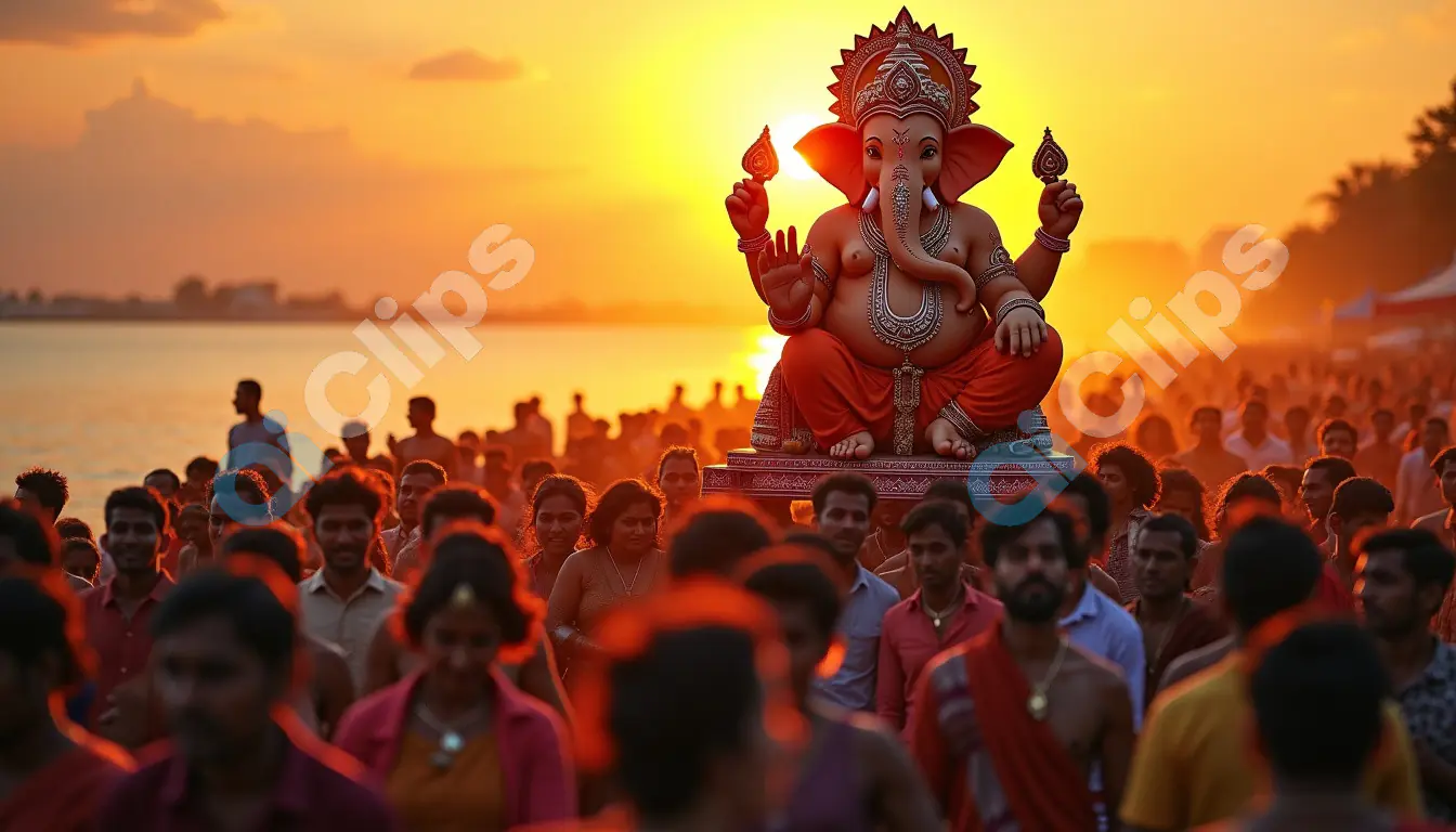 Sunset Ganesh Visarjan Procession