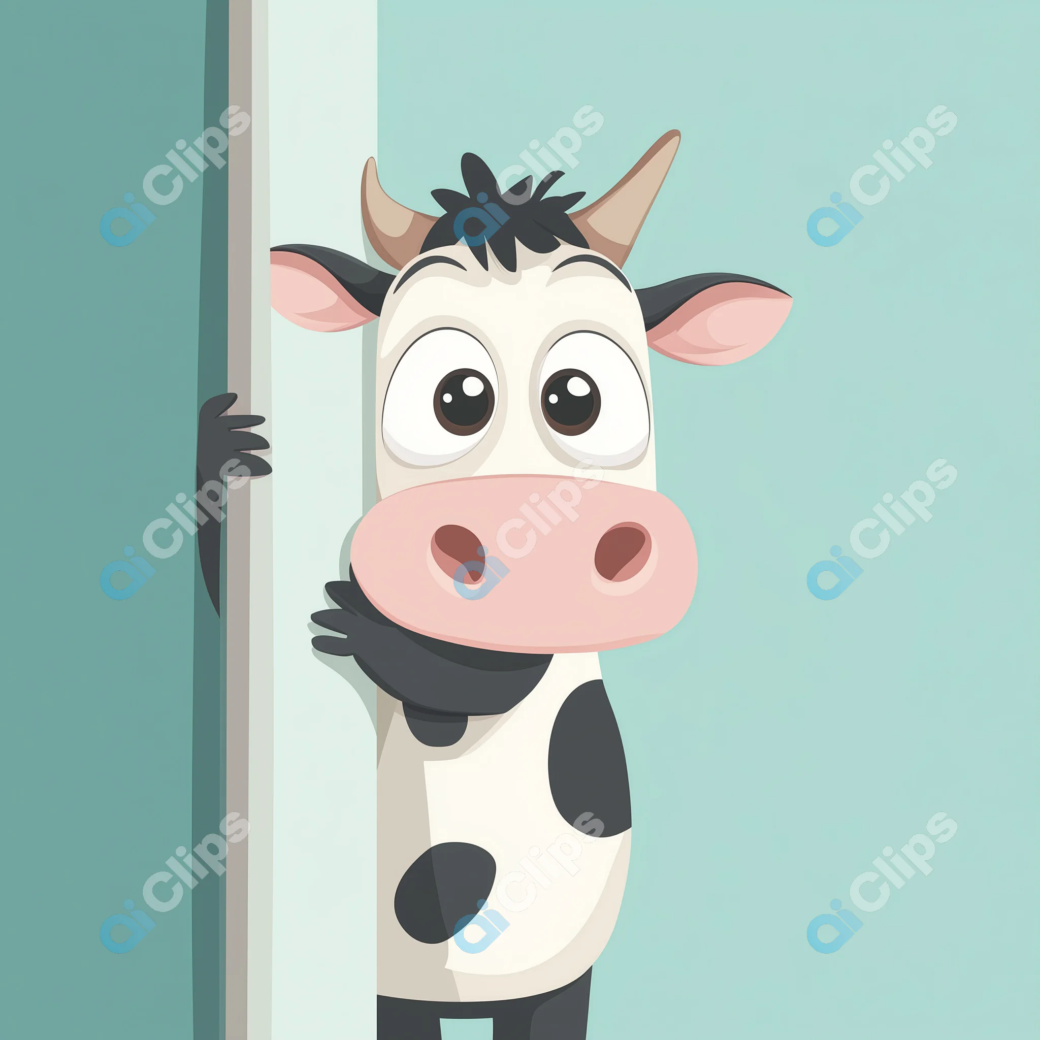 Curious Cartoon Cow