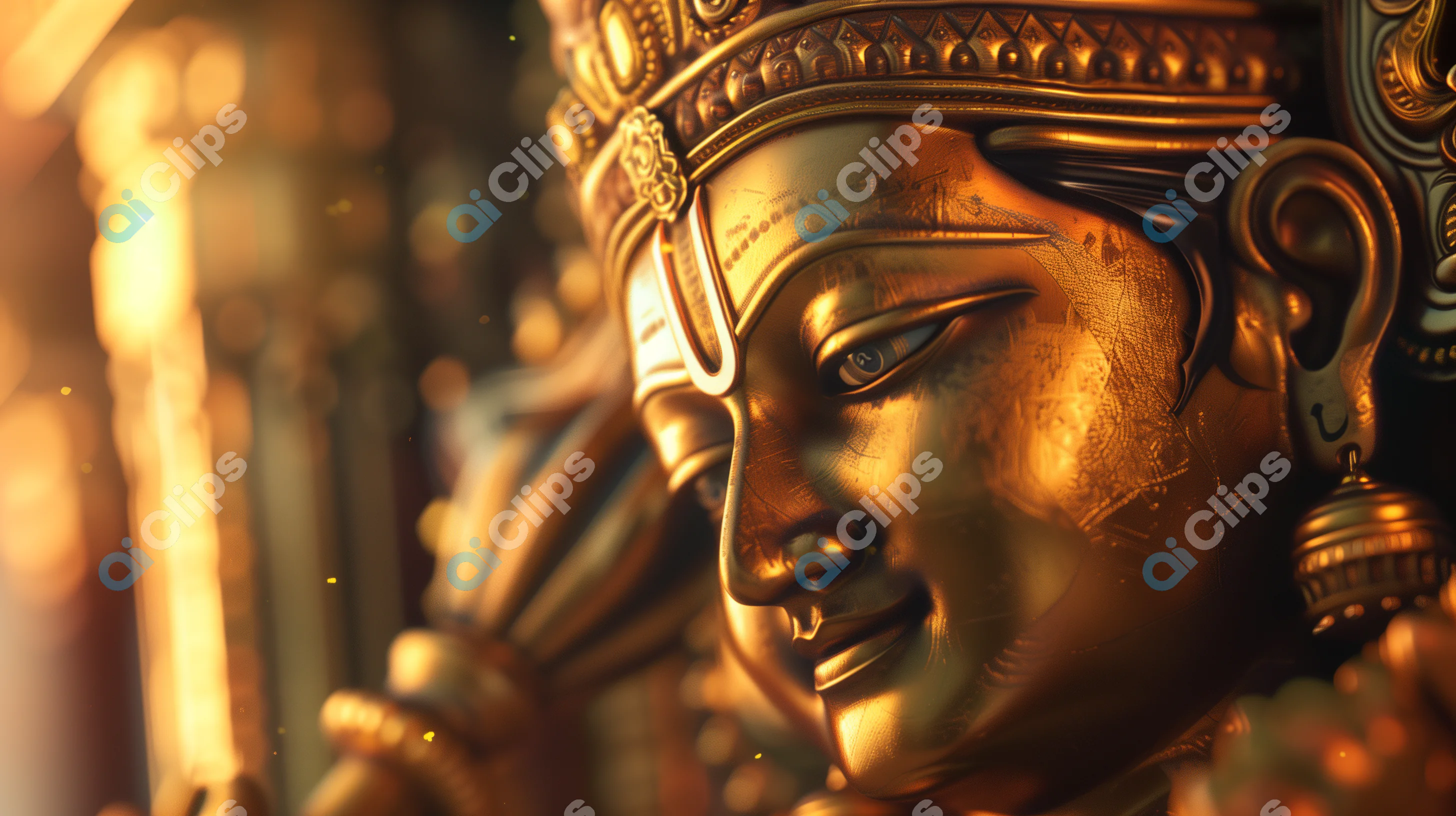 Photorealistic Lord Rama Idol in Cinematic Lighting