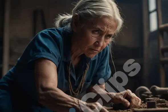 Focused Senior Woman at Work 1