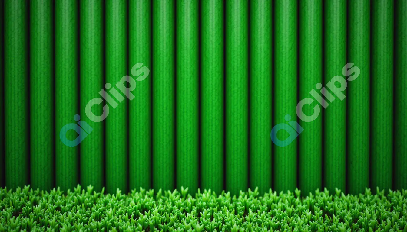 Vibrant Green Cylindrical Pattern with Grass Border