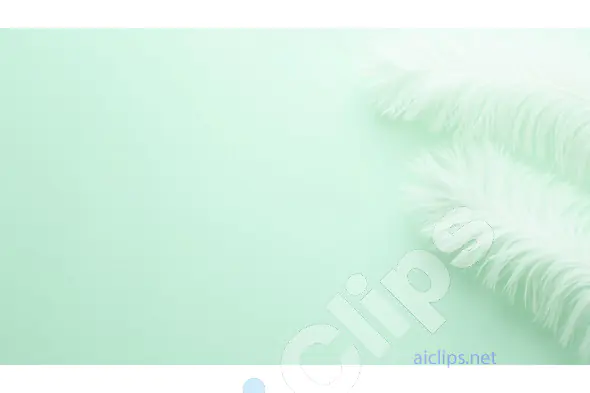 Soft White Feathers on Light Mint Green Background