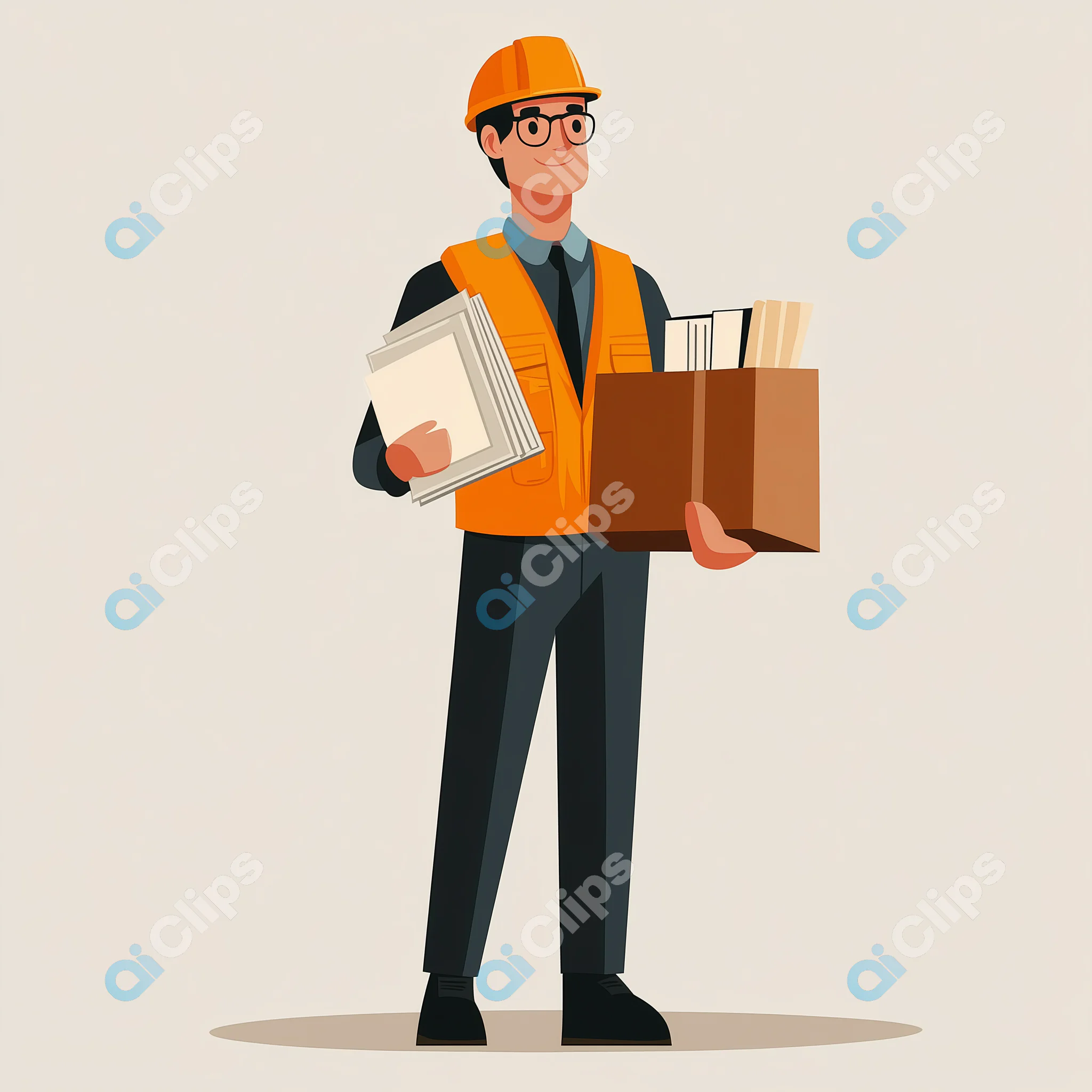 Construction Worker with Documents