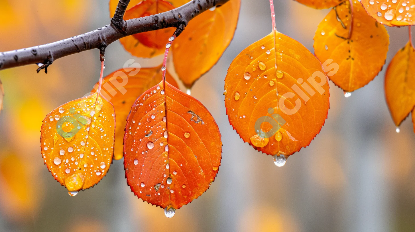 Dewy Autumn Leaves