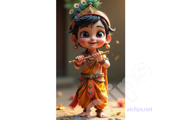 Adorable Baby Krishna Illustration