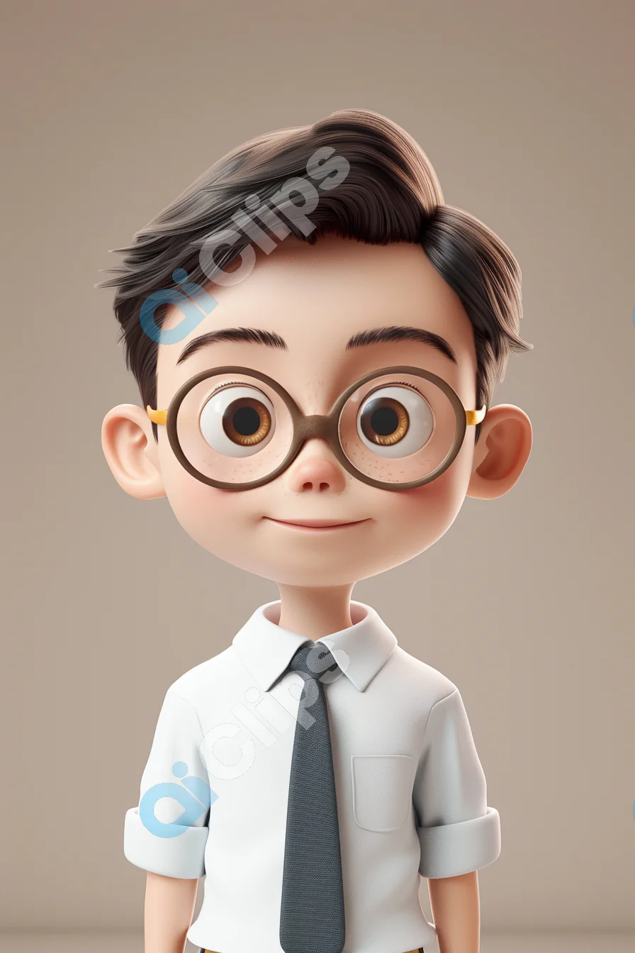 Animated Boy with Glasses